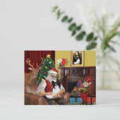 Cartes Pour Fêtes Annuelles Père Noël Papillon (Debout devant)