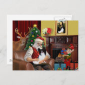 Cartes Pour Fêtes Annuelles Père Noël Papillon (Devant / Derrière)