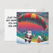 Cartes Pour Fêtes Annuelles Père Noël parachutiste joyeux Noël  (Devant / Derrière)