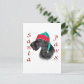 Cartes Pour Fêtes Annuelles Père Noël Paws de Schnauzer géant (Debout devant)