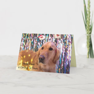 Cartes Pour Fêtes Annuelles Père Noël Paws - Golden Retriever Style Christmas 