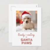 Cartes Pour Fêtes Annuelles Père Noël Paws - Noël Amoureux des chiens (Devant / Derrière)