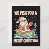 Cartes Pour Fêtes Annuelles Père Noël Pêche Noël Pêcheur de poisson Noël (Devant)