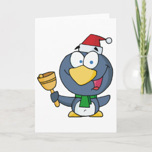 Cartes Pour Fêtes Annuelles Père Noël Penguin avec Jingle Bell