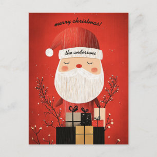Cartes Pour Fêtes Annuelles Père Noël personnalisable sur dorsale tirée par un