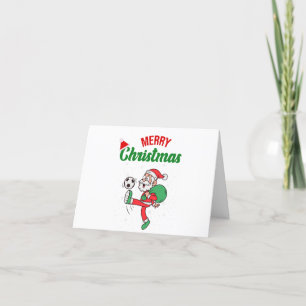 Cartes Pour Fêtes Annuelles Père Noël Personnalisé Jouer au football Noël