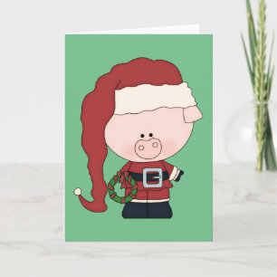 Cartes Pour Fêtes Annuelles père Noël Pig Claus