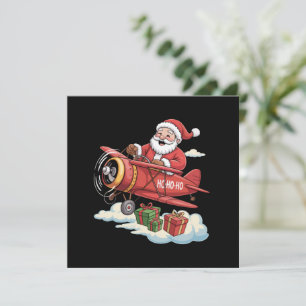 Cartes Pour Fêtes Annuelles Père Noël Pilote Avion Cadeau de Noël