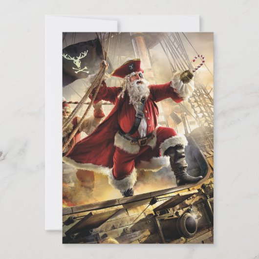 Cartes Pour Fêtes Annuelles Père Noël pirate (Devant)
