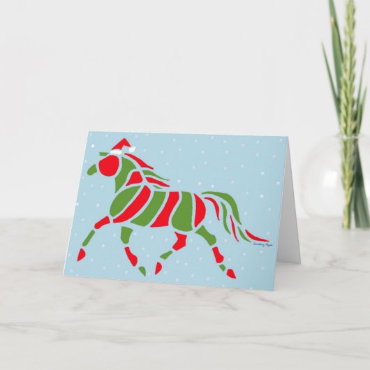 Cartes Pour Fêtes Annuelles Père Noël Pony (Devant)