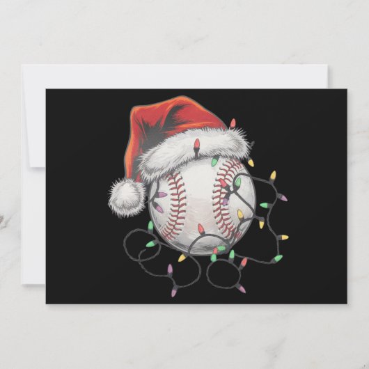 Cartes Pour Fêtes Annuelles Père Noël porte joueur de baseball de Noël (Devant)