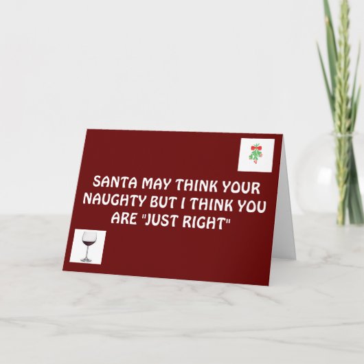 CARTES POUR FÊTES ANNUELLES PÈRE NOËL POURRAIT PENSER U R NAUGHTY-JE PENSE QUE (Devant)
