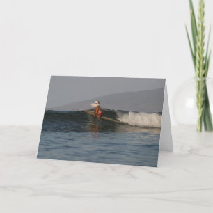 Cartes Pour Fêtes Annuelles Père Noël prend aux vagues dans Maui