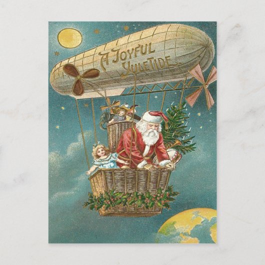 Cartes Pour Fêtes Annuelles Père Noël présente des cadeaux Balloon Arbre de No (Devant)