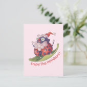 Cartes Pour Fêtes Annuelles Père Noël Profite Des Vacances (Debout devant)