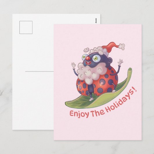 Cartes Pour Fêtes Annuelles Père Noël Profite Des Vacances (Devant / Derrière)