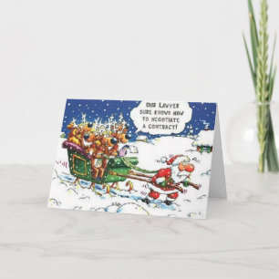 Cartes Pour Fêtes Annuelles père Noël Pulling Reindeer