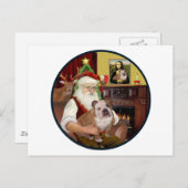Cartes Pour Fêtes Annuelles Père Noël (R) - Bulldog 1 anglais (Devant / Derrière)