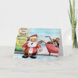 Cartes Pour Fêtes Annuelles Père Noël Ran out of Gas Christmas Card!