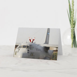Cartes Pour Fêtes Annuelles père Noël reçoit de l'aide d'un C-130