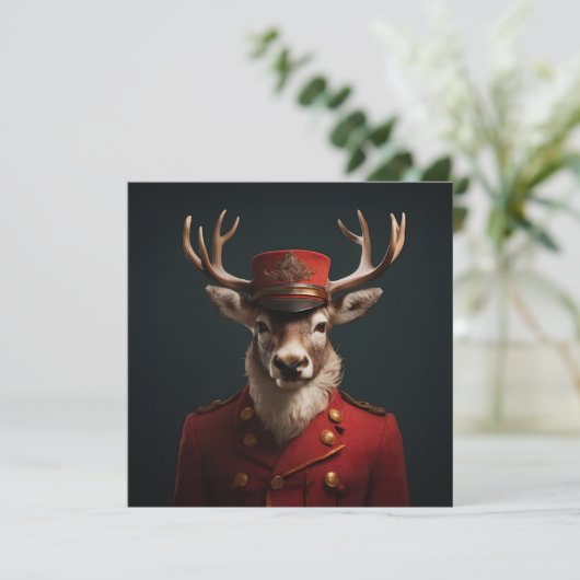 Cartes Pour Fêtes Annuelles Père Noël Reindeer (Debout devant)
