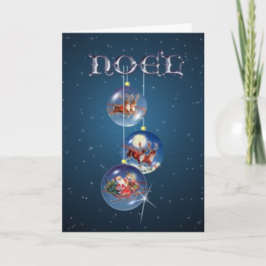 Cartes Pour Fêtes Annuelles PÈRE NOËL & REINDEER NOEL ORNAMENTS par SHARON SHA (Devant)