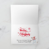 Cartes Pour Fêtes Annuelles Père Noël Reindeer Pins de Neige Ajouter des noms (Intérieur)