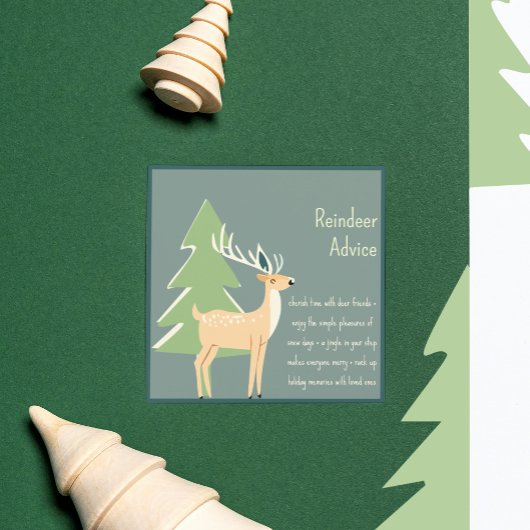 Cartes Pour Fêtes Annuelles Père Noël Reindeer Rétro—Conseil Reindeer