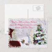 Cartes Pour Fêtes Annuelles Père Noël rencontre Jésus (Devant / Derrière)