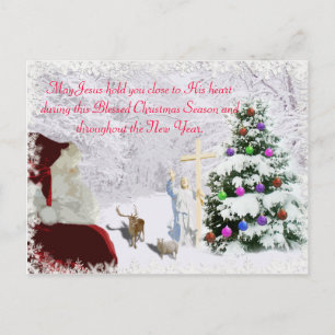 Cartes Pour Fêtes Annuelles père Noël rencontre Jésus