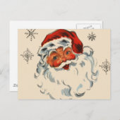 Cartes Pour Fêtes Annuelles Père Noël Rétro Aux Étoiles (Devant / Derrière)