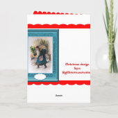 Cartes Pour Fêtes Annuelles Père Noël revêtu d'une robe bleu (Dos)