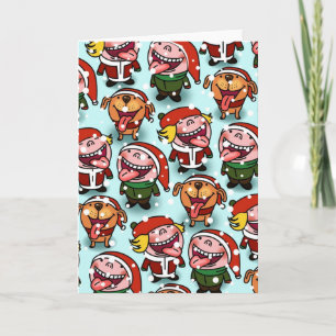 Cartes Pour Fêtes Annuelles père Noël riant