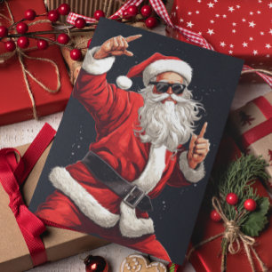 Cartes Pour Fêtes Annuelles Père Noël Rockeur Danseur