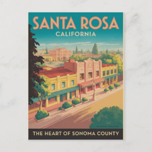 Cartes Pour Fêtes Annuelles Père Noël Rosa Californie