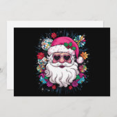 Cartes Pour Fêtes Annuelles Père Noël Rose Disco Noël Drôle de fête de Noël (Devant / Derrière)