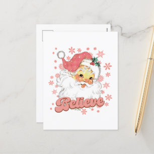 Cartes Pour Fêtes Annuelles père Noël rose Noël festif