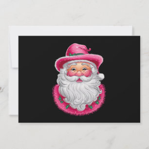 Cartes Pour Fêtes Annuelles Père Noël rose rétro Noël tenue de fête de famille