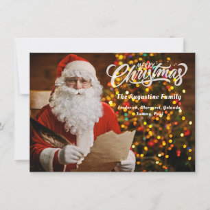 Cartes Pour Fêtes Annuelles Père Noël Rouge Vintage Joyeux Noël