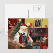 Cartes Pour Fêtes Annuelles Père Noël Scottish Terrier (Devant / Derrière)