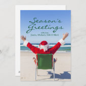 Cartes Pour Fêtes Annuelles Père Noël se reposant sur une plage australienne (Devant / Derrière)