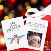 Cartes Pour Fêtes Annuelles Père Noël s'écrase dans l'avion, photo, Noël drôle