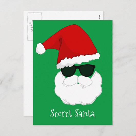 Cartes Pour Fêtes Annuelles Père Noël secrète (Devant / Derrière)