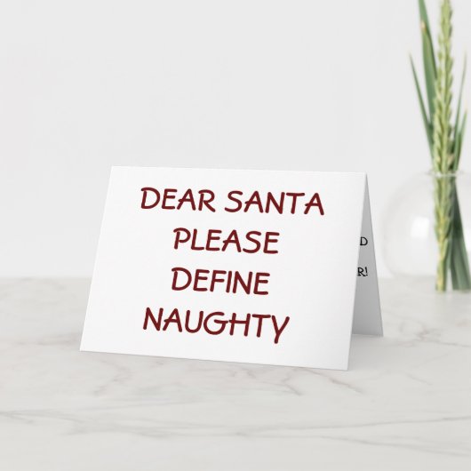 CARTES POUR FÊTES ANNUELLES PÈRE NOËL-S'IL VOUS PLAÎT DÉFINISSEZ NAUGHTY=CHRIS (Devant)