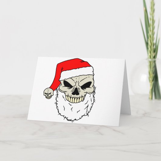 Cartes Pour Fêtes Annuelles Père Noël Skull (Devant)