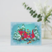 Cartes Pour Fêtes Annuelles PÈRE NOËL SLEIGH par SHARON SHARPE (Debout devant)