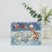 Cartes Pour Fêtes Annuelles PÈRE NOËL, SLEIGH, REINDEER & TEXT par SHARON SHAR (Debout devant)