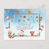 Cartes Pour Fêtes Annuelles Père Noël, Snowman Joyeux Noël (Devant)