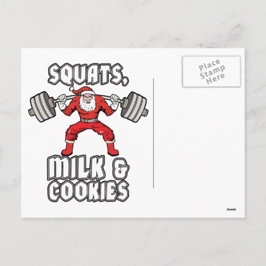 Cartes Pour Fêtes Annuelles Père Noël - Squats, Lait et Cookies (Dos)