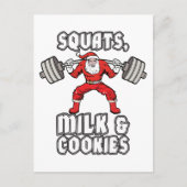 Cartes Pour Fêtes Annuelles Père Noël - Squats, Lait et Cookies (Devant)